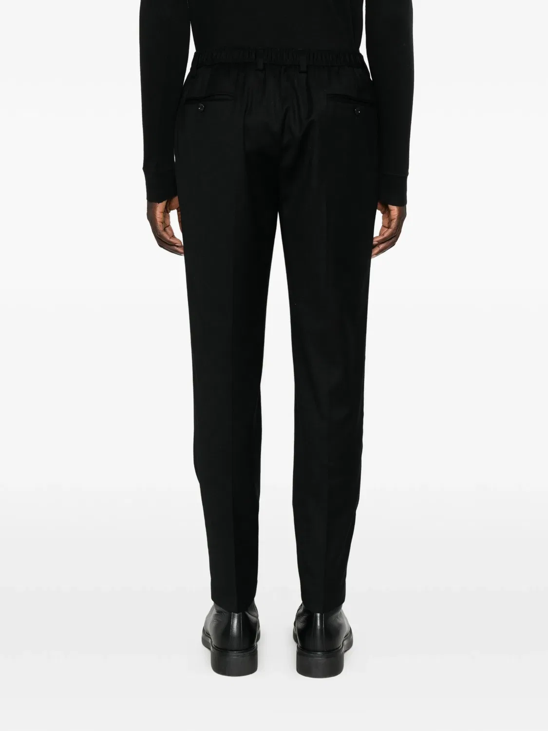 Шерстяные брюки со складкой Dolce & Gabbana, черный — фото 3