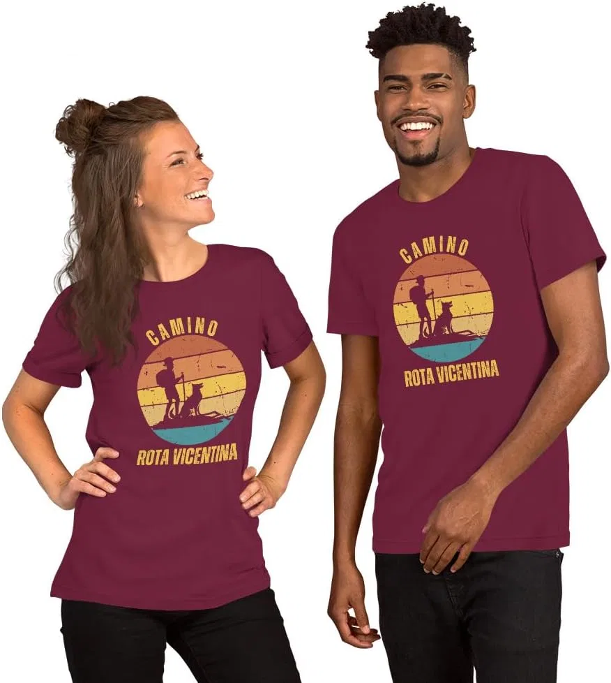Мужская футболка с принтом Rota Vicentina Unisex 3001, Maroon — фото 3