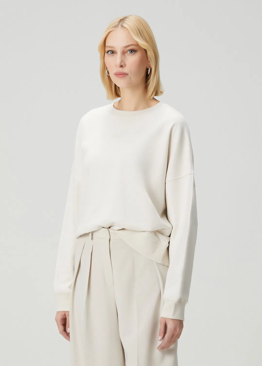 Свитшот Boss Logo Nakışlı, white — фото 3