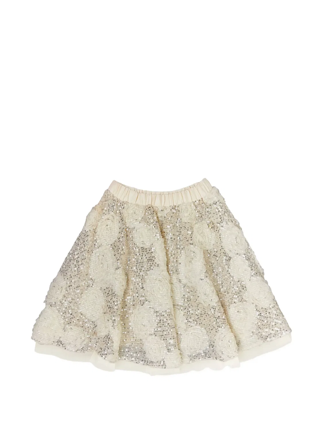 Юбка с цветочной аппликацией и пайетками Bcbg Kids, серебристый — фото 2