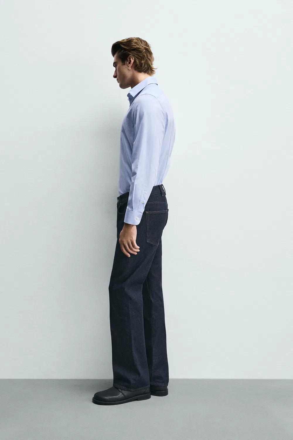 Рубашка стандартного кроя ZARA, Sky Blue — фото 4