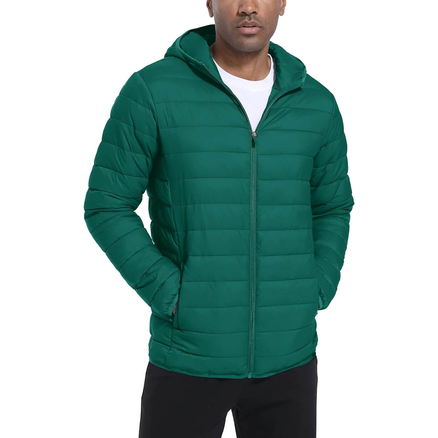 

Утепленная легкая куртка с капюшоном Tacvasen Puffer Water-Repellent Windbreaker, изумрудно-зеленый