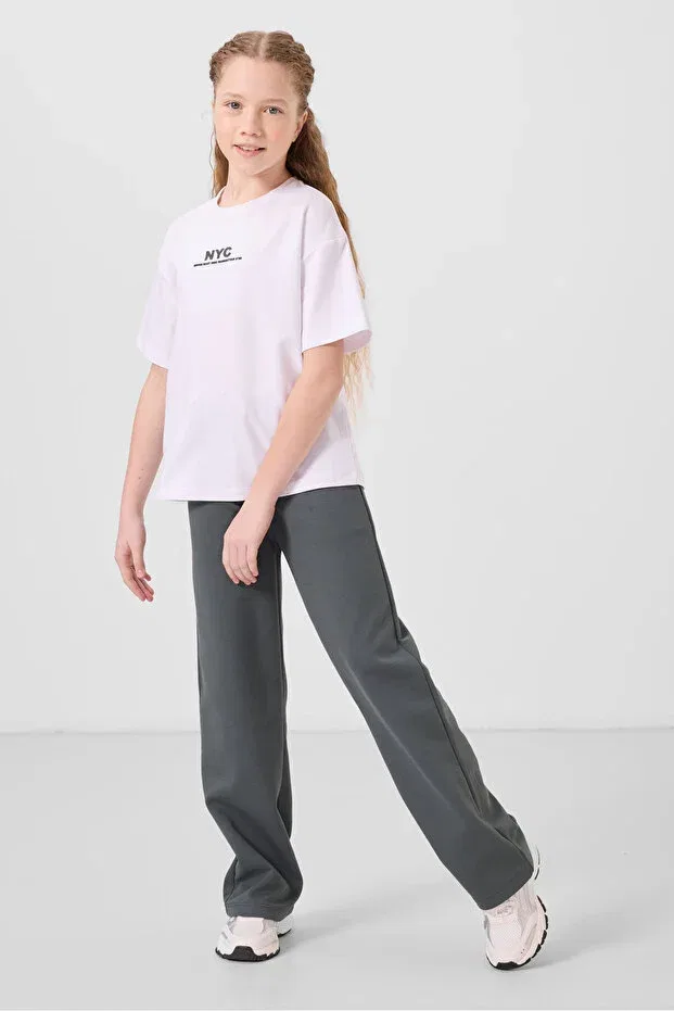 Детский спортивный костюм для девочек с принтом Tommy Life, White/Khaki