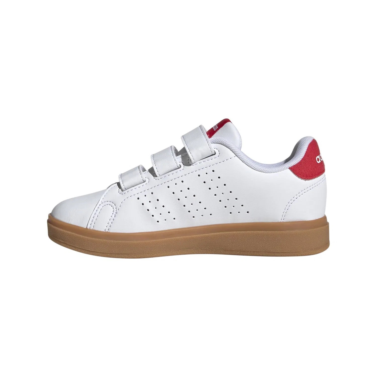 Детские кроссовки для мальчиков с липучкой Advantage Base 2.0 Adidas, White Ruby Pure Rubber