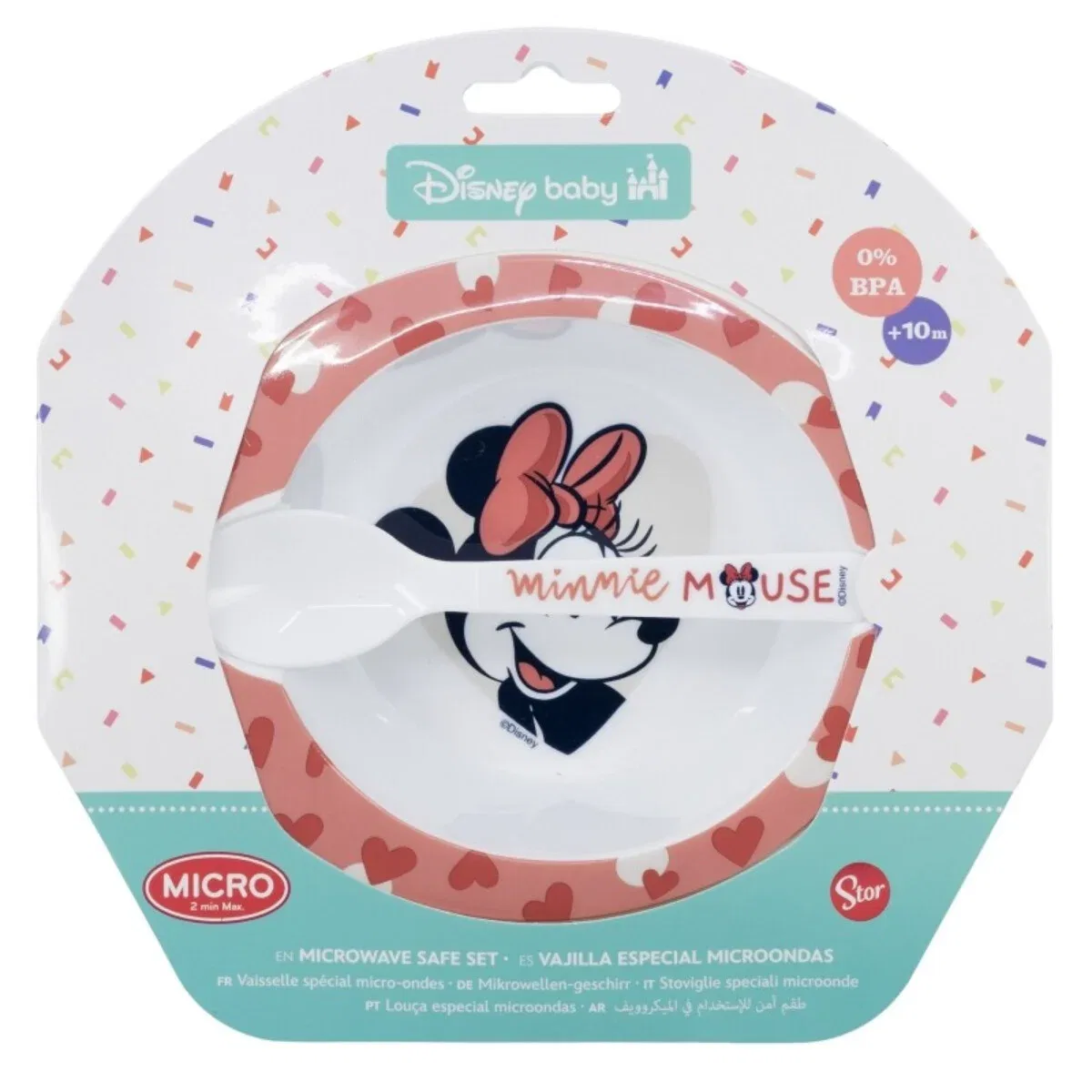 Набор детской посуды с ложкой и миской Minnie Mouse Disney Minnie Mouse, розовый — фото 4