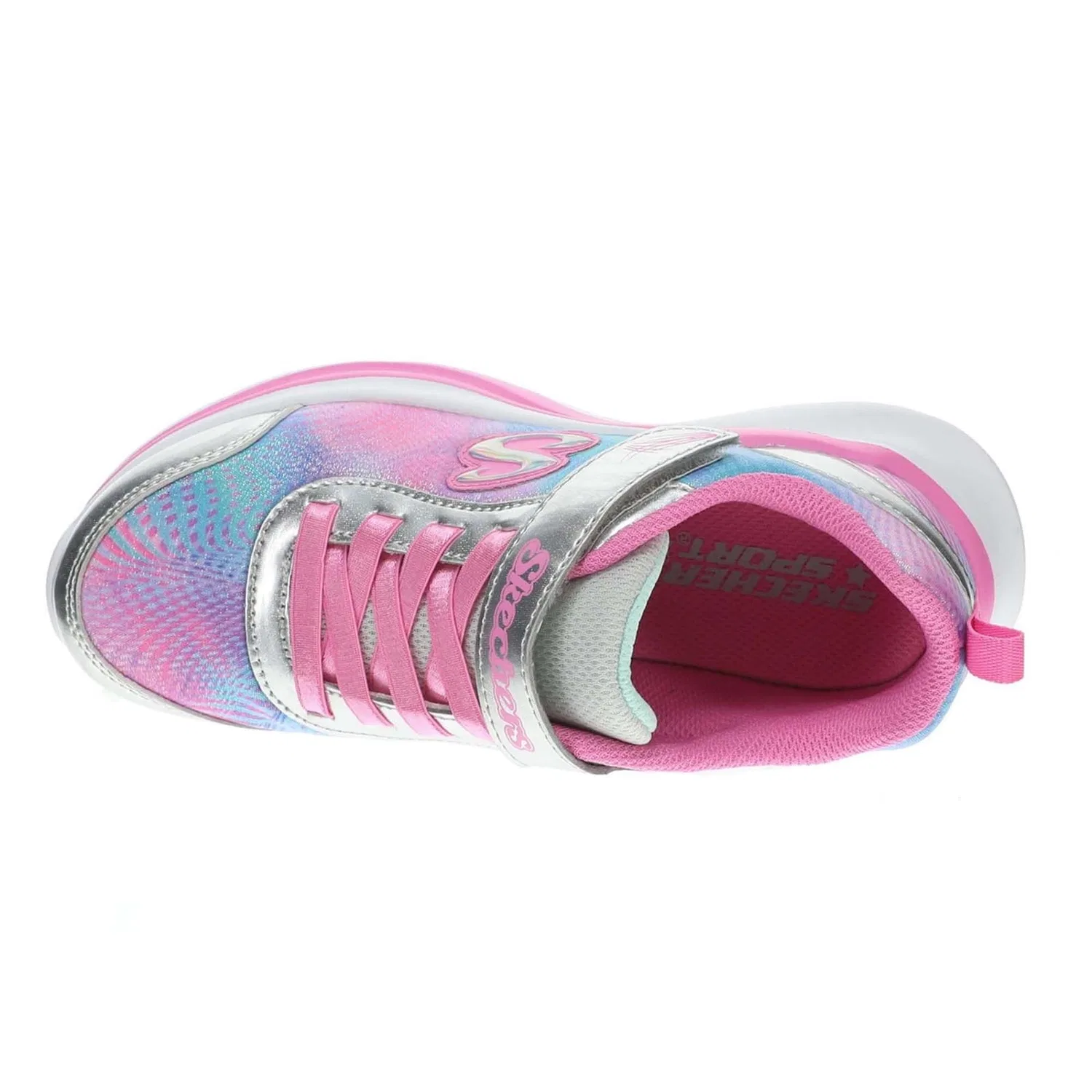 Детские кроссовки для девочек с принтом Aloha Dream Skechers, Silver Multicoloured — фото 3