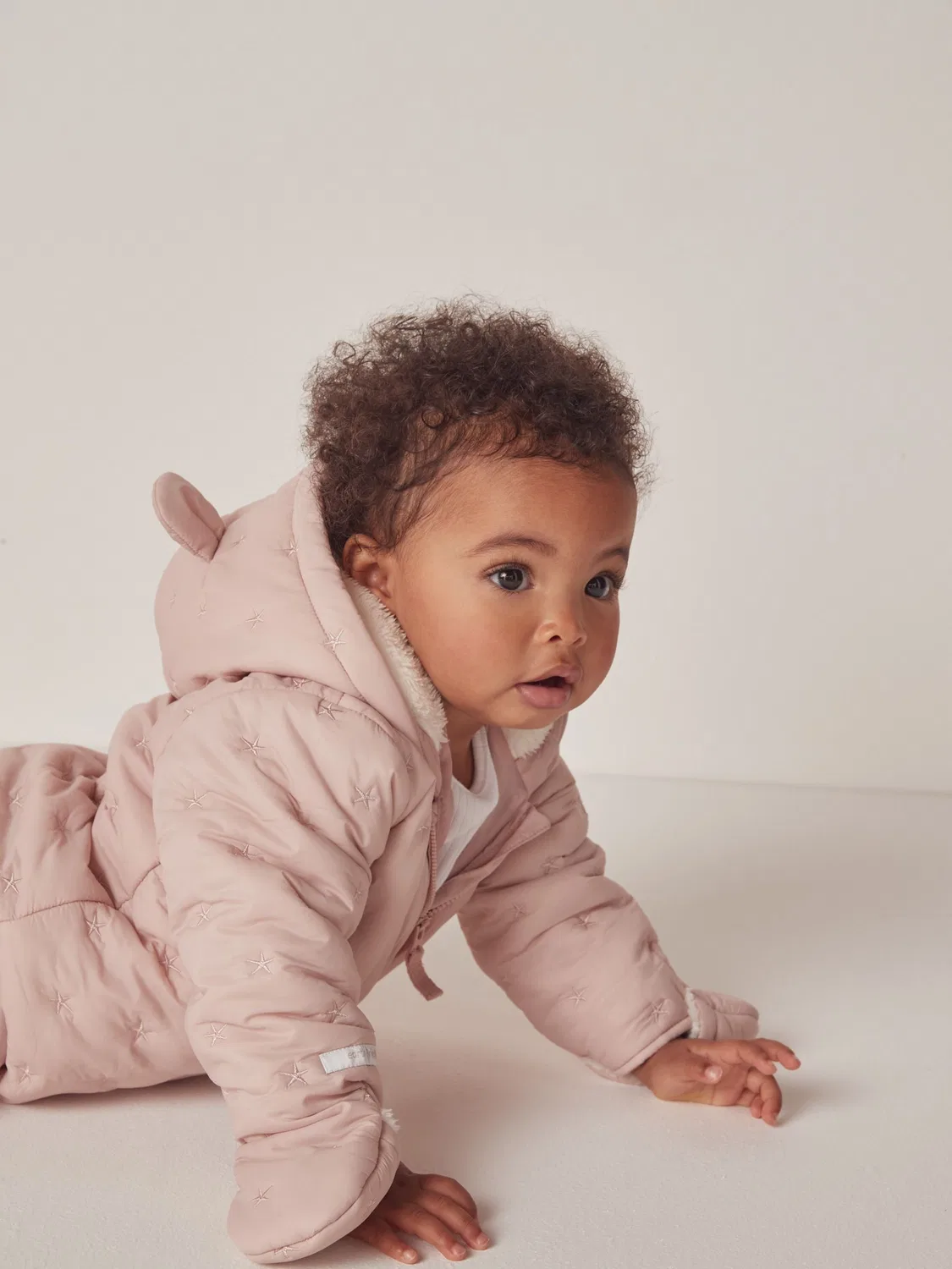 Комбинезон стеганый Star Quilted Pramsuit The White Company, розовый — фото 3