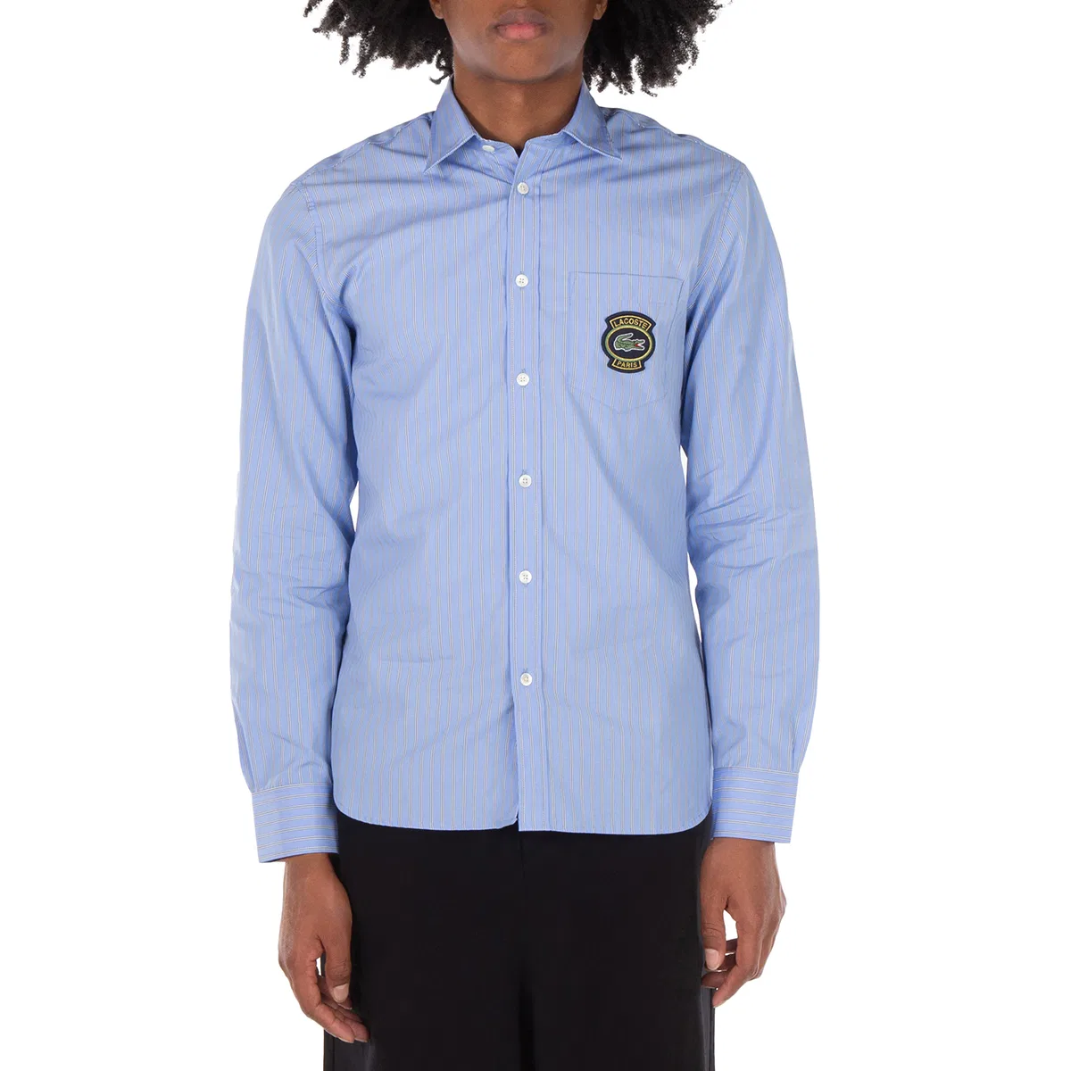 Рубашка с длинным рукавом из хлопкового поплина Striped Cotton Poplin Long-Sleeve Shirt Lacoste, Multicolor