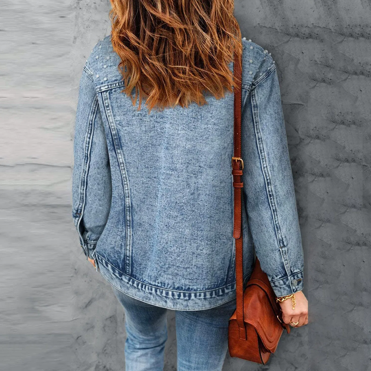 Женская джинсовая куртка с вышивкой Beaded Embroidered Denim Jackets, Blue — фото 2
