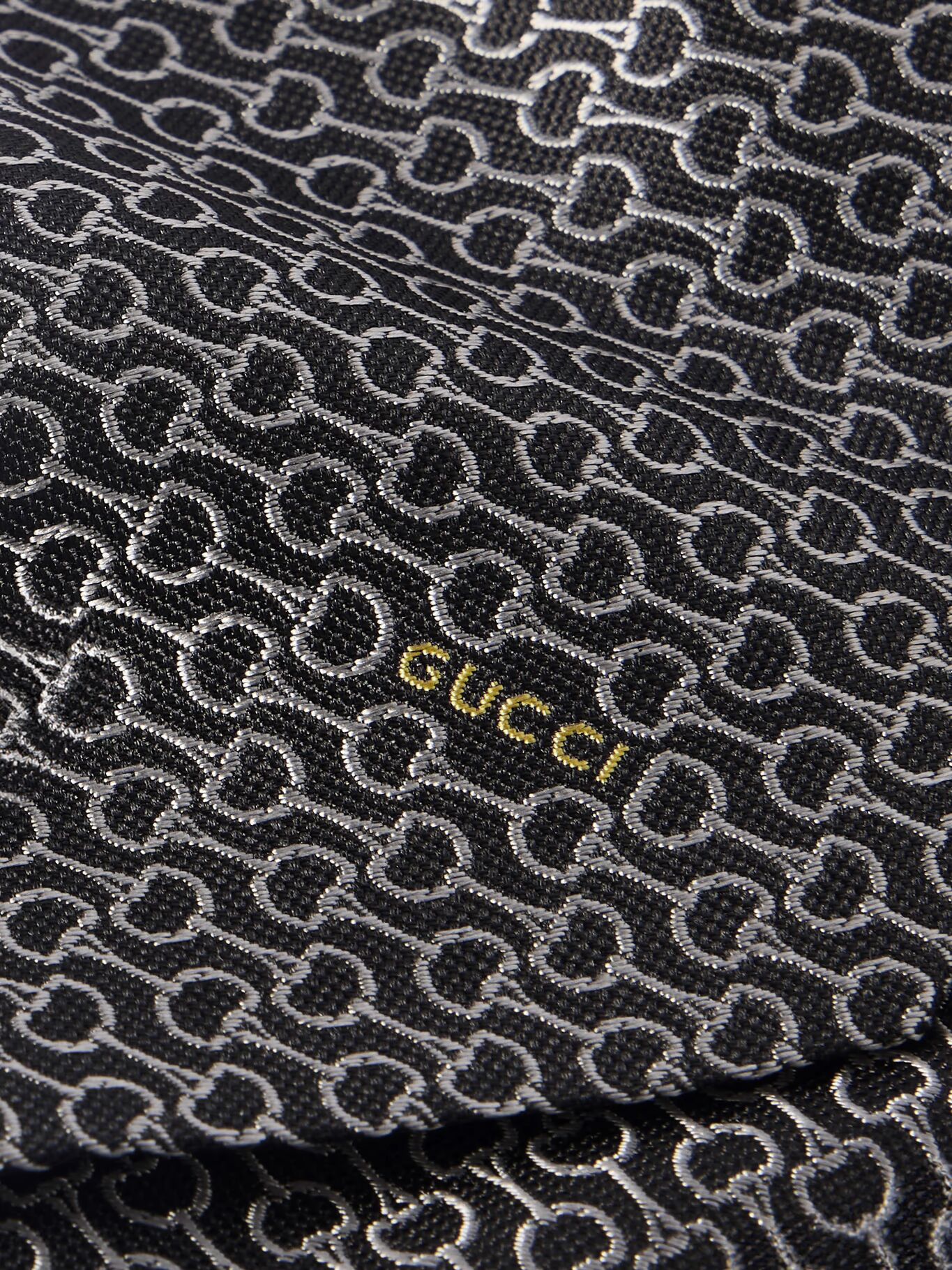 

Галстук из жаккардового шелка с логотипом 7 см GUCCI, цвет Charcoal