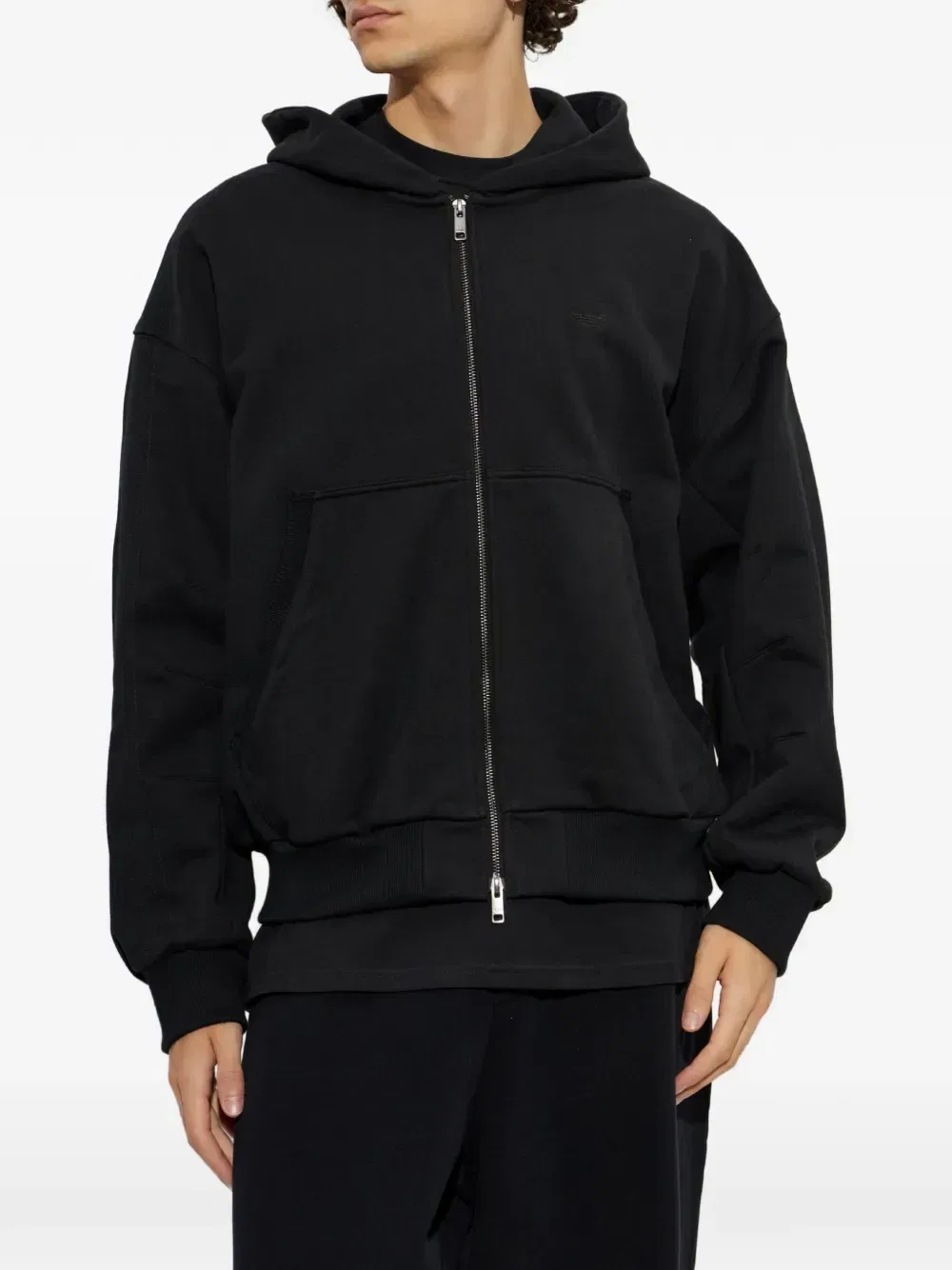 Укороченная худи на молнии Premium Essentials Adidas, черный — фото 3