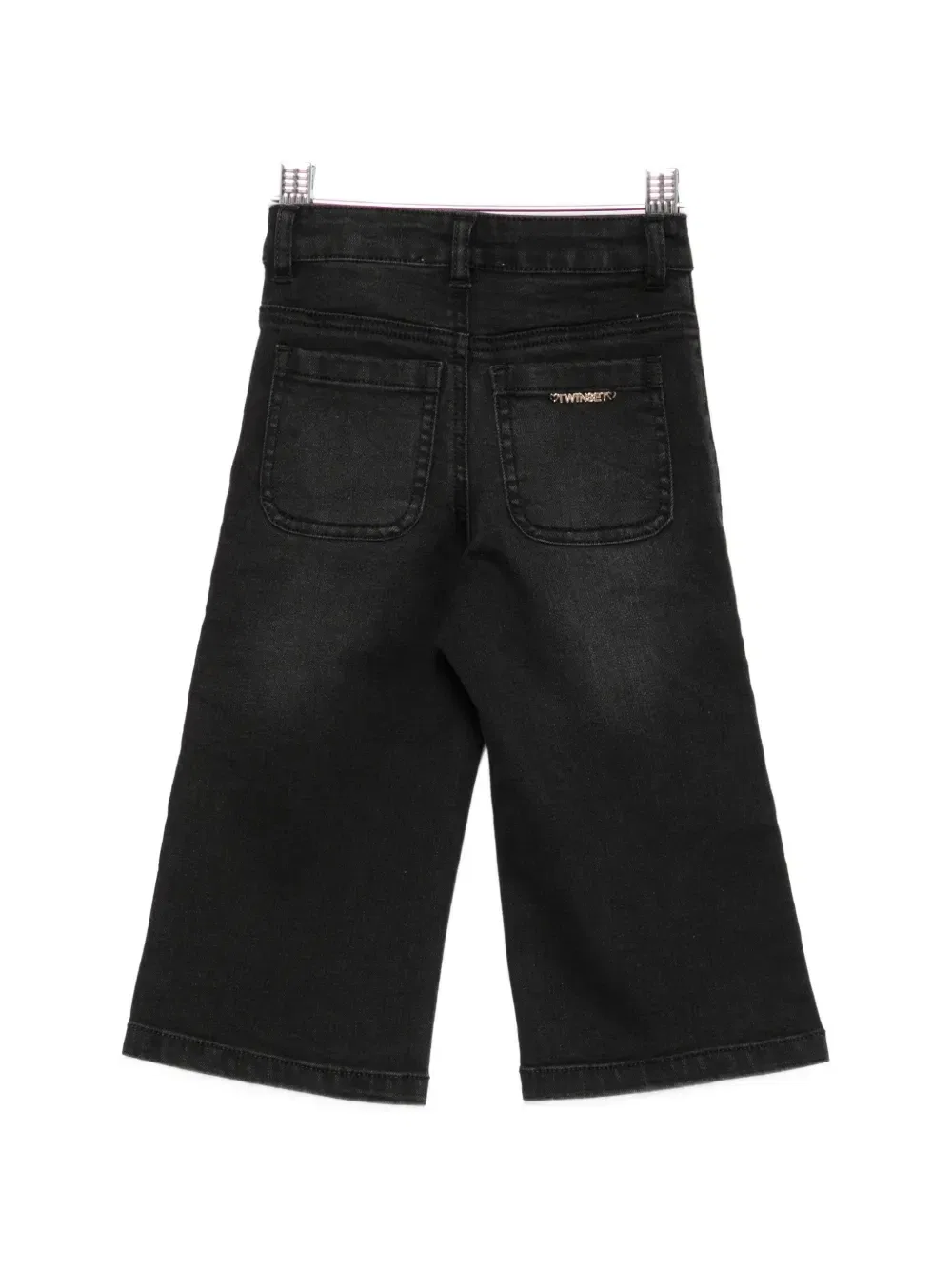 Джинсы с бантом и эффектом потертости Twinset Kids, черный — фото 2
