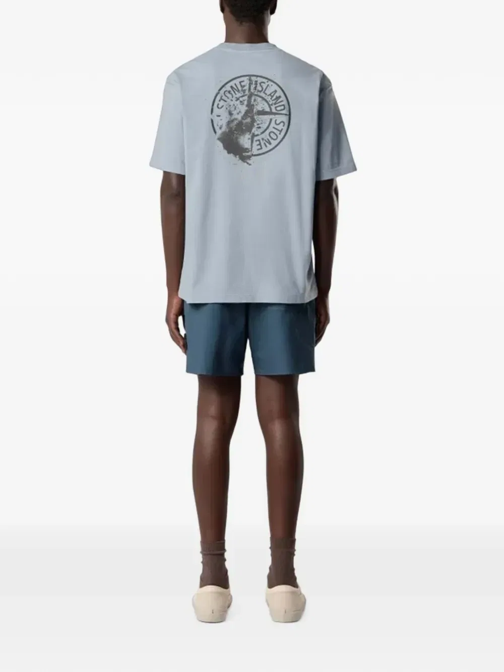 Футболка с круглым вырезом и логотипом Stone Island, синий — фото 3