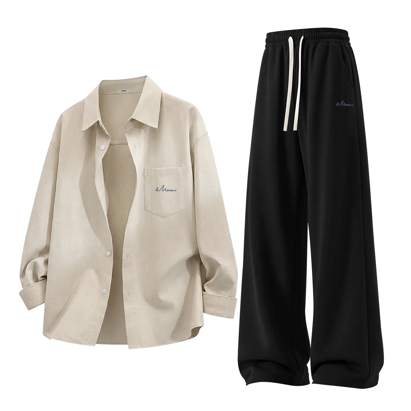 Детский комплект рубашек 2 шт. MINISO, Apricot+Black (MZ Free Sketch Pants Logo)