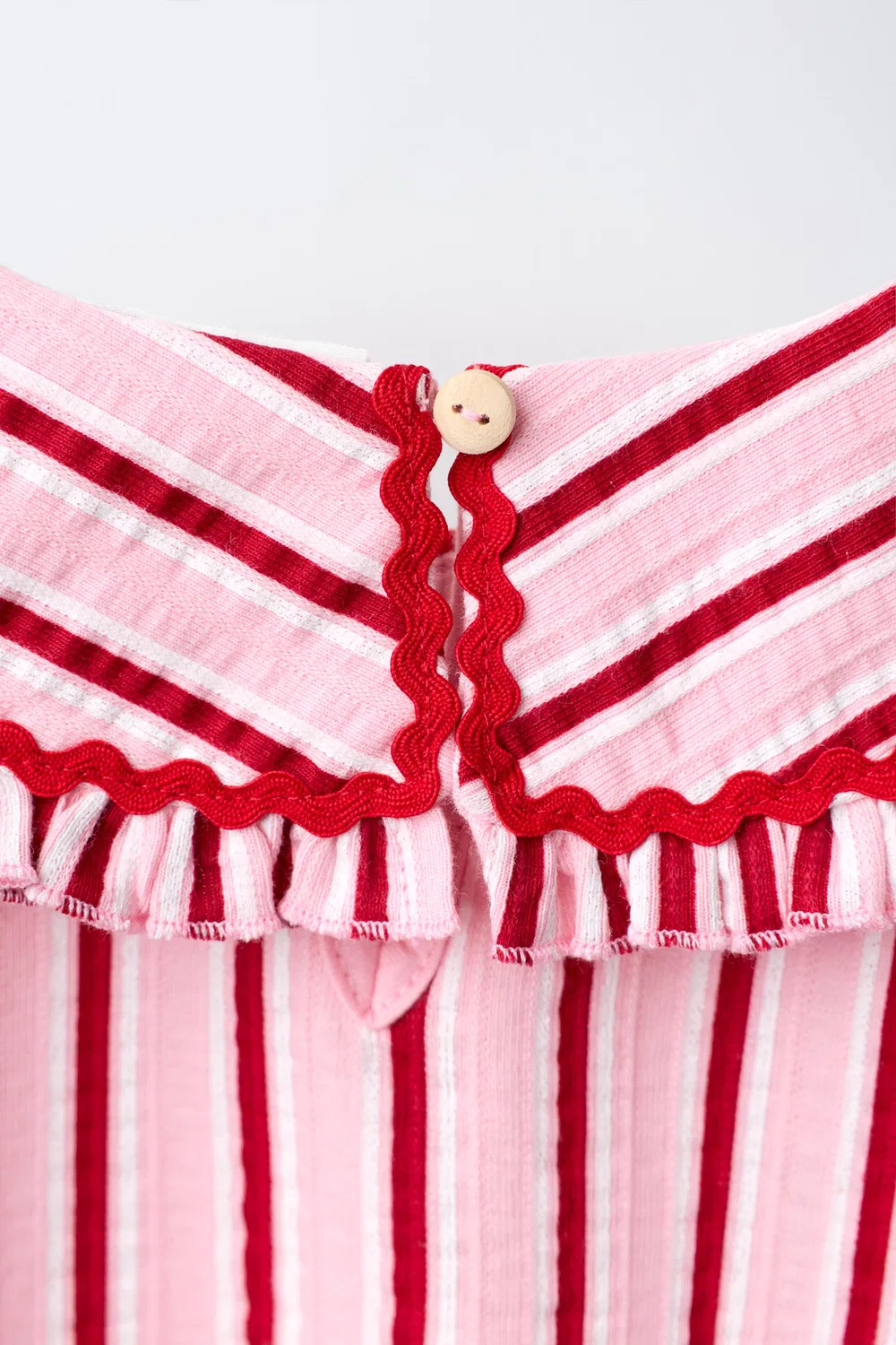 Полосатое платье с воротником в стиле питера пэна ZARA, Mid-pink — фото 4