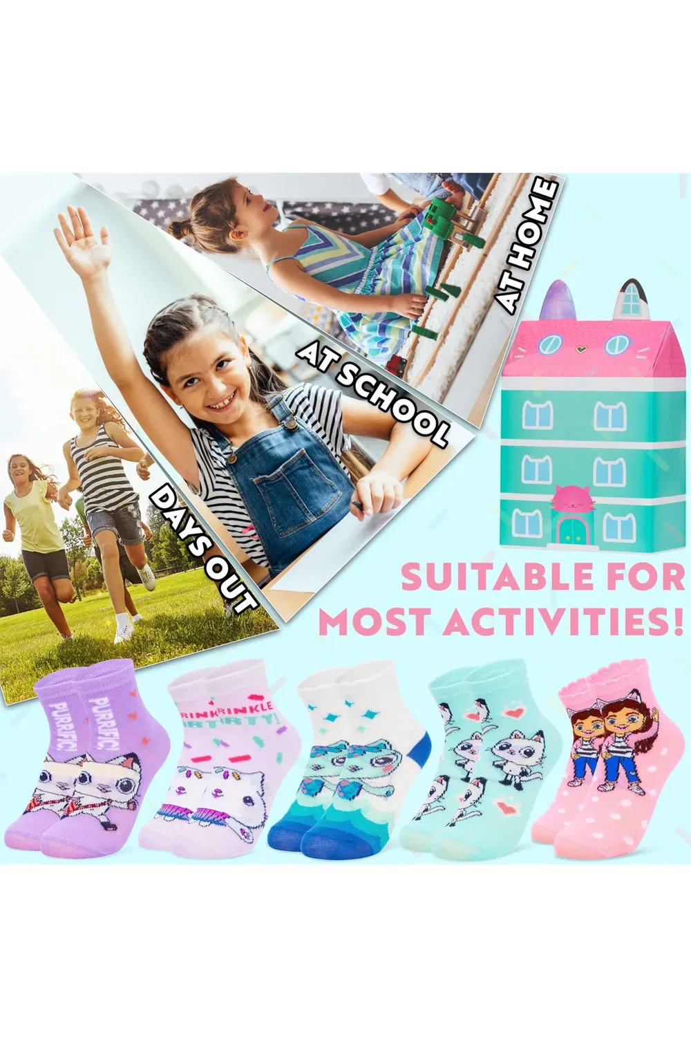 Детские носки с принтом 5 Pack Calf Socks Gabby'S Dollhouse, Multi — фото 2