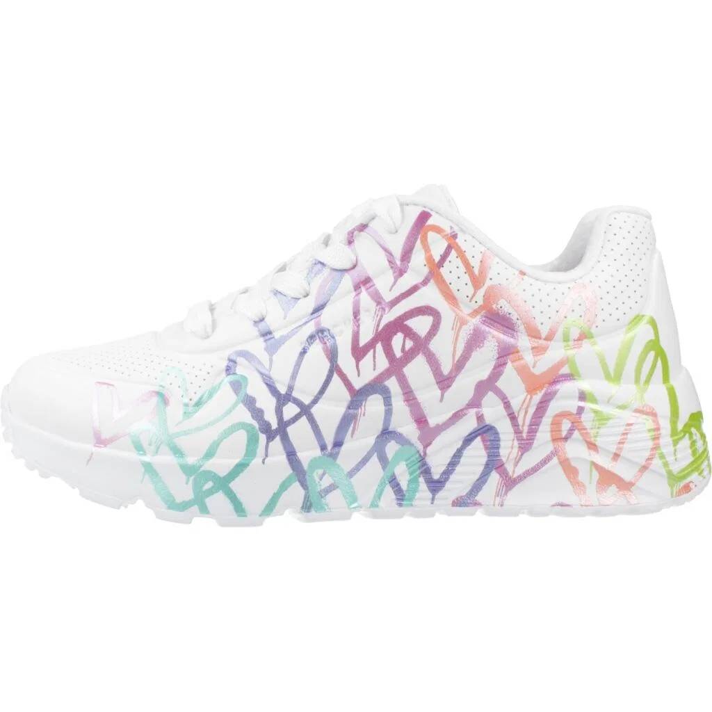Детские кроссовки для девочек с принтом Uno Lite Metallic Joy Skechers, Bunt — фото 2