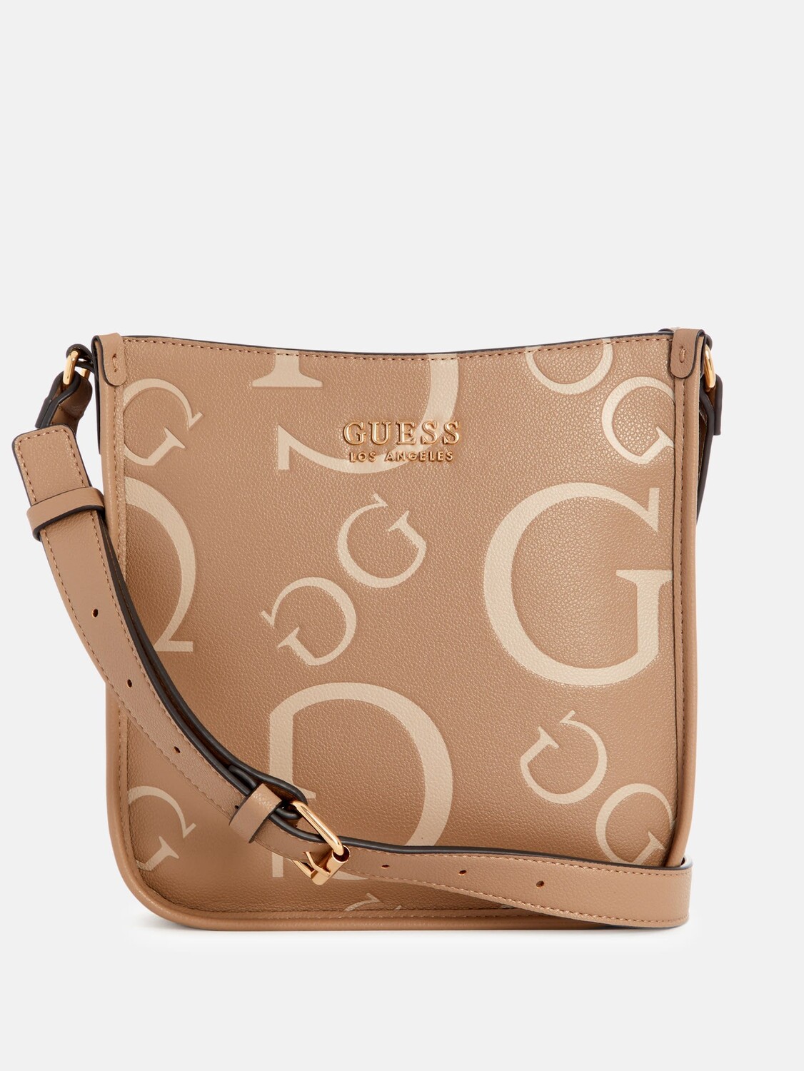 

Плоская сумка через плечо с логотипом Longmeadow Guess Factory, цвет Taupe Multi