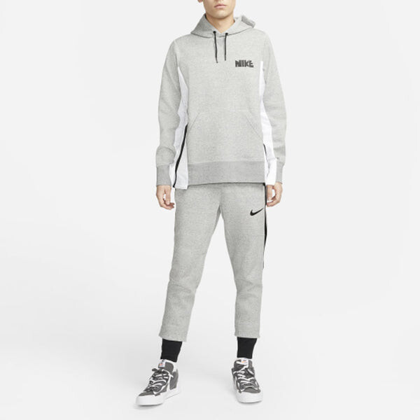 Толстовка Nike x Sacai Crossover Logo Printing Splicing Contrasting Colors Sports Asia Edition Gray, серый — фото 3