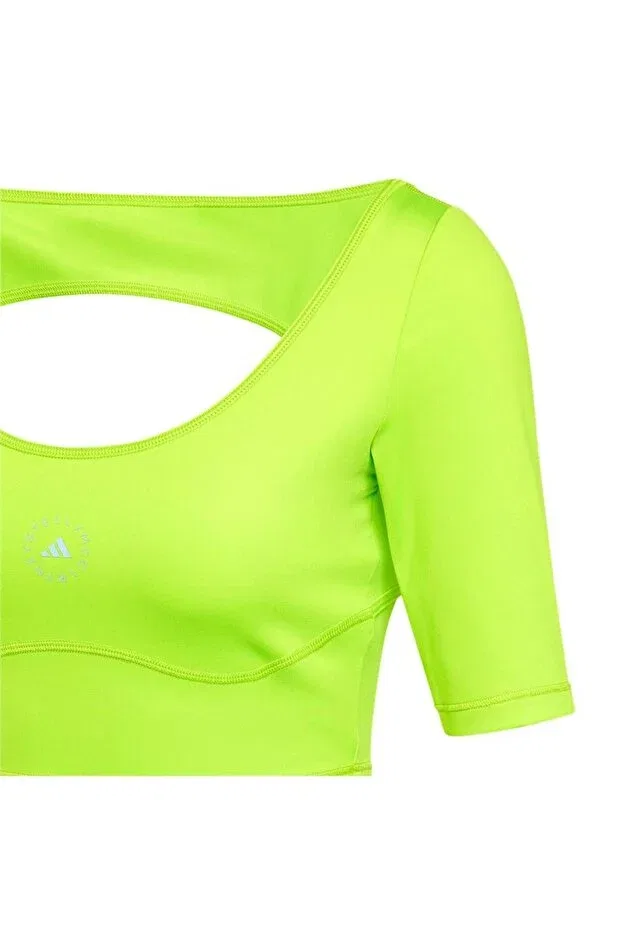 Женская джинсовое укороченное футболка Adidas, Green — фото 4