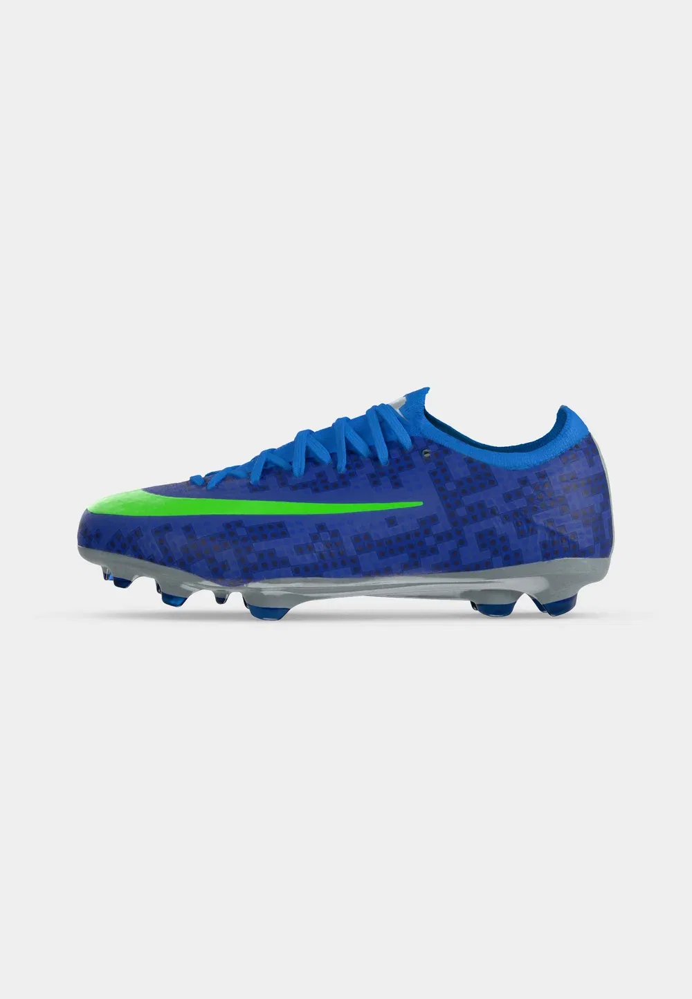 Футбольные бутсы Mercurial Vapor Pro X Lego FG унисекс для твердого грунта Nike Performance, Concord/Green Strike/Photo Blue/Metallic Silver-Coloured/Black — фото 2