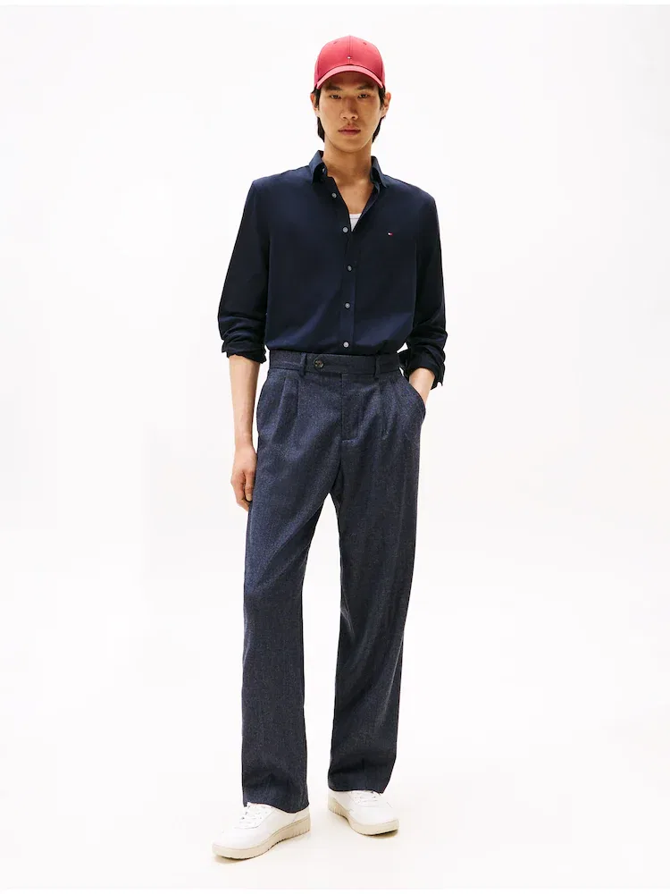 Сорочка с длинным рукавом Slim Fit, Performance Interlock TOMMY HILFIGER, Navy — фото 2