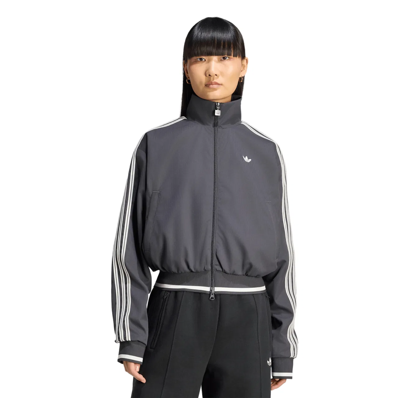 Женская куртка-олимпийка из переработанного полиэстера Firebird Track Top Adidas, Utility Black/Cloud White