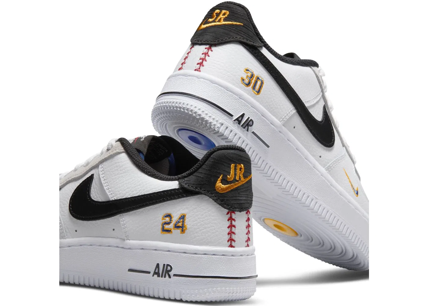 Детские кроссовки Lifestyle с принтом Nike Air Force 1 Low Nike, White/Lyon Blue-University Gold-Black — фото 2