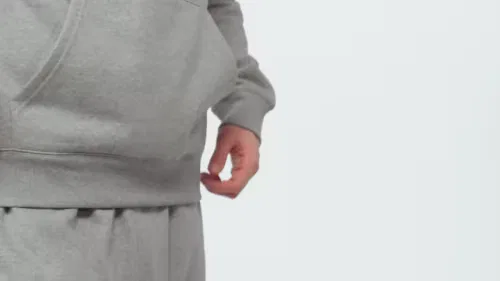 Мужское худи с вышитым логотипом Trefoil Essentials Adidas Originals, серый меланж — фото 2