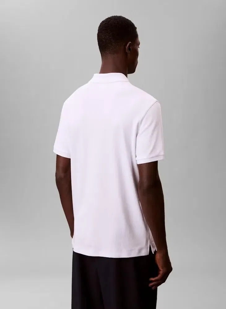 Поло с молнией на шее Slim Calvin Klein, белый — фото 2