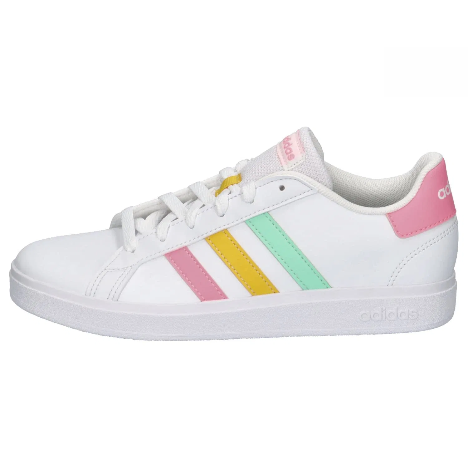 Детские кроссовки для мальчиков с закрытым носком Grand Court Lifestyle Adidas, Cloud White Pulse Mint Beam Pink — фото 2