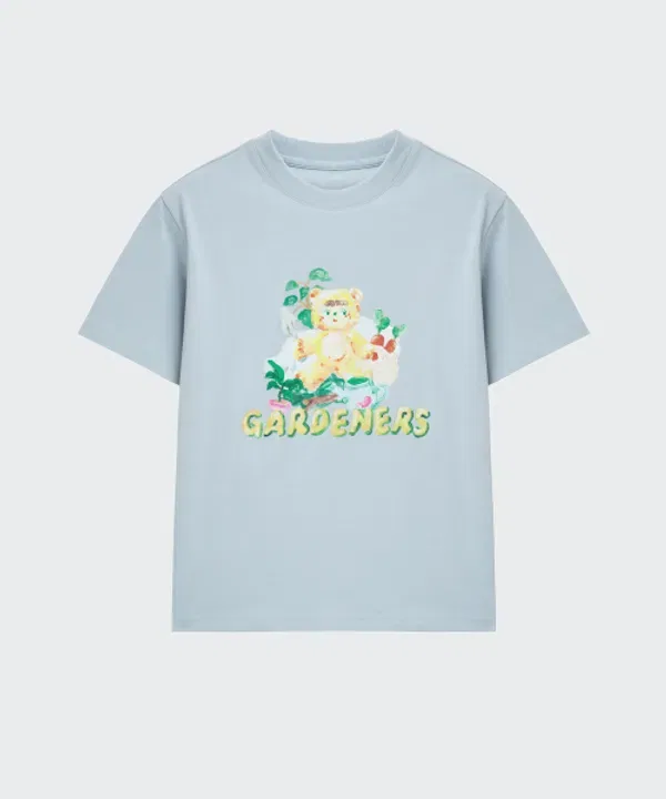 Футболка с принтом Gardener's, коллаборация Slowcaster, Musinsa Standard Kids, сине-серый — фото 3