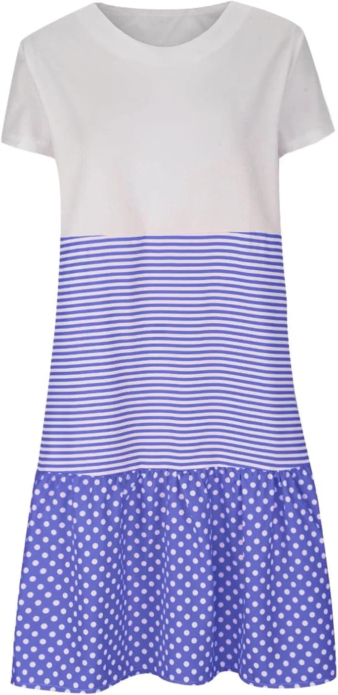 Женское летнее платье мини с коротким рукавом Swing Beach Dress, Blue — фото 3