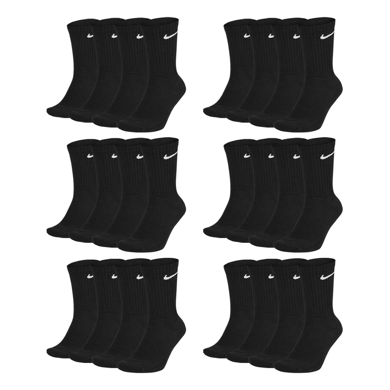Женские спортивные носки с принтом Everyday Cotton Cushioned Crew Socks Nike, Schwarz