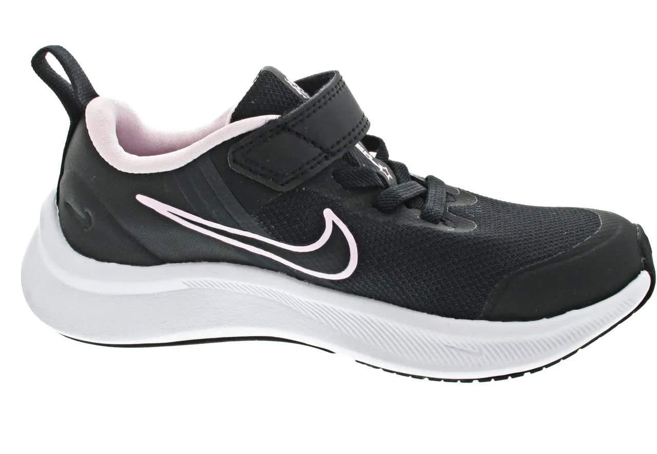 Детские кроссовки для мальчиков с принтом NIKE Star Runner 3 NIKE, Black Dk Smoke Grey — фото 4