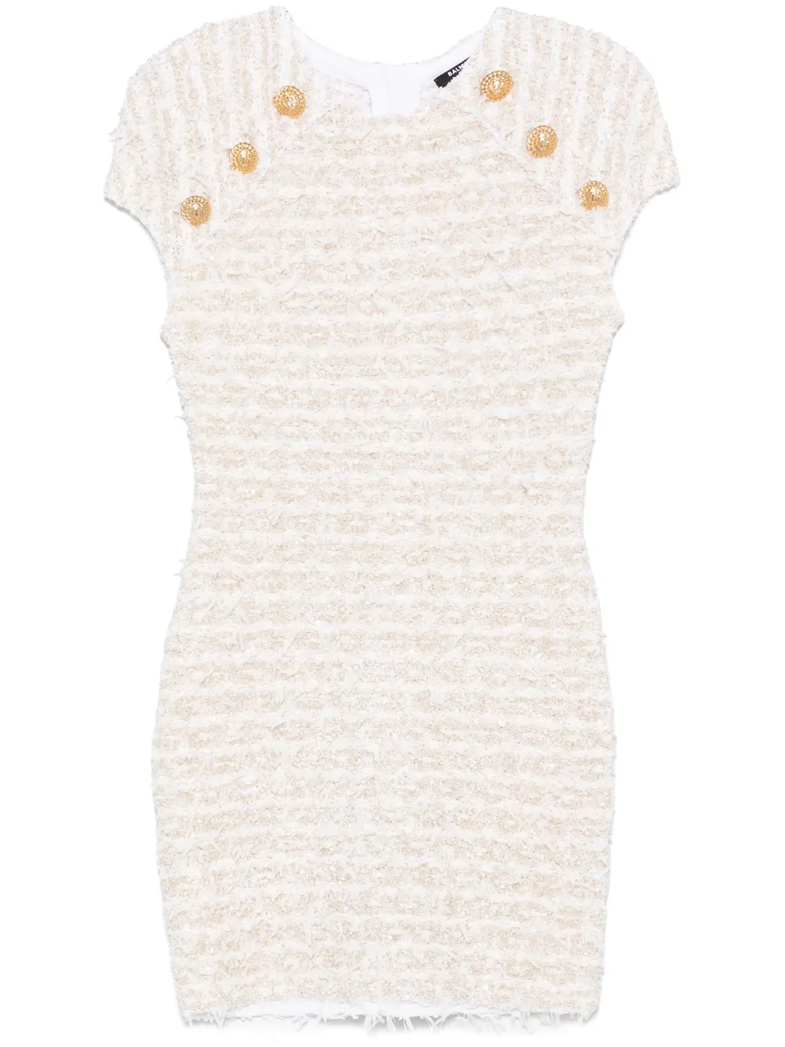 Платье с длинными рукавами Balmain, белый