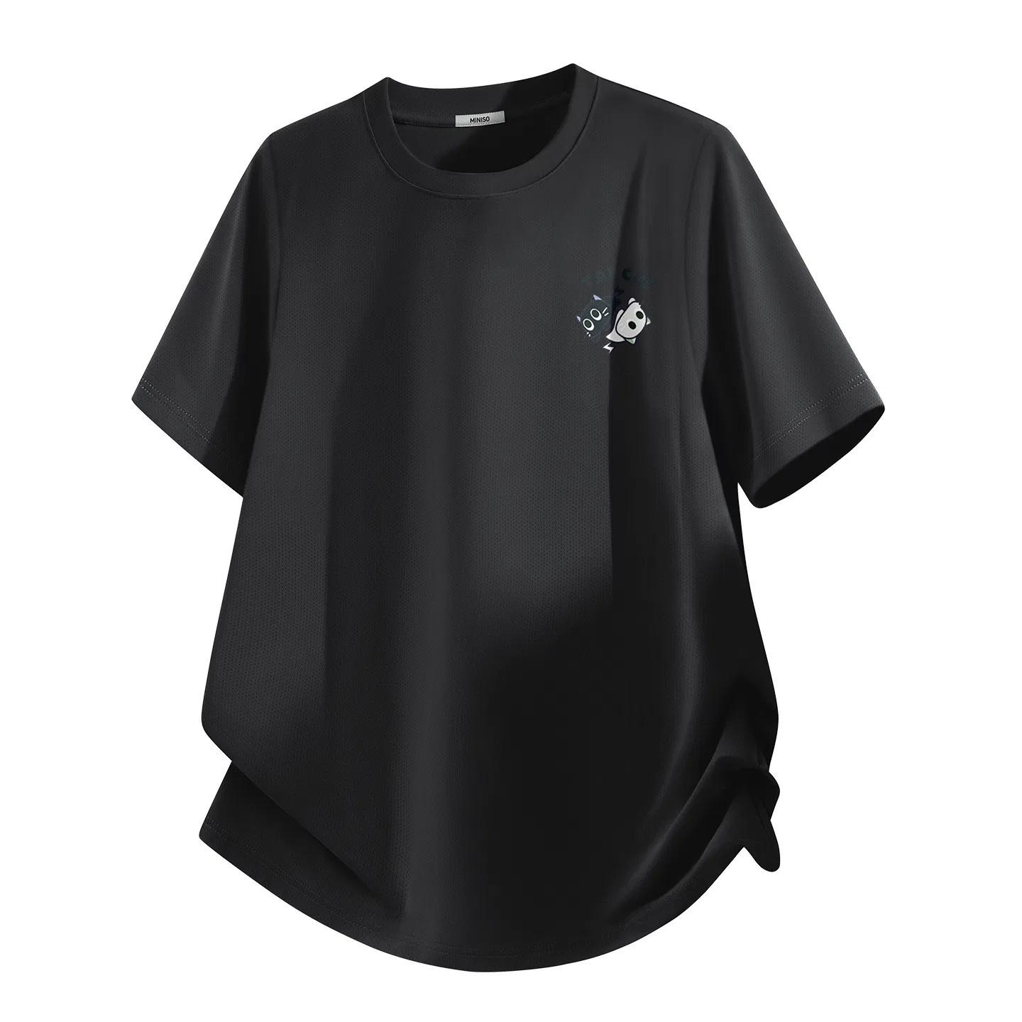 Футболка детская с принтом Ice Silk Quick Dry Black (Tai Chi Cat Chest Logo) MINISO, Black