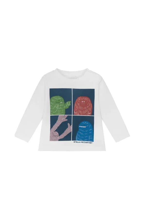 Топ с принтом long sleeved top Stella Mccartney Kids, белый