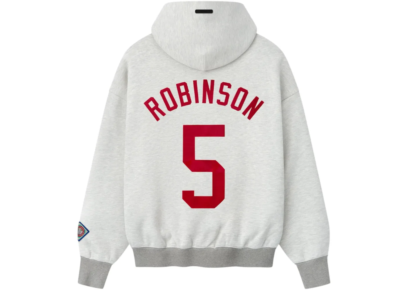 Мужской худи с принтом Fear of God Essentials Jackie Robinson x NLBM Sport Hoodie, Light Heather — фото 2