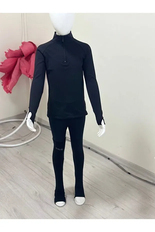 Детские леггинсы для девочек однотонные Sg Collections, Black — фото 4