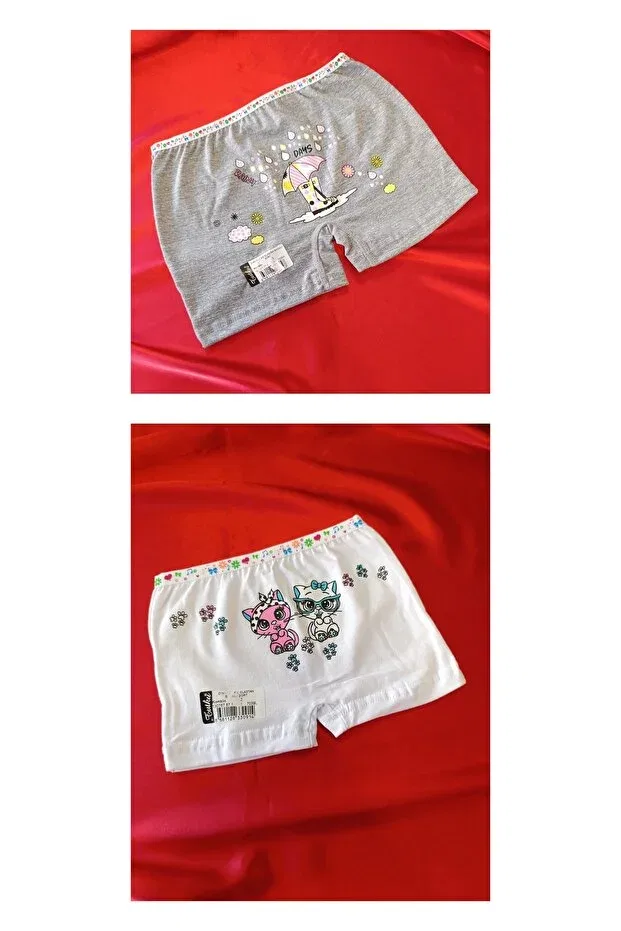 Детский комплект боксеров для девочек 3-Pack mixed color girl boxer Butik, White — фото 3