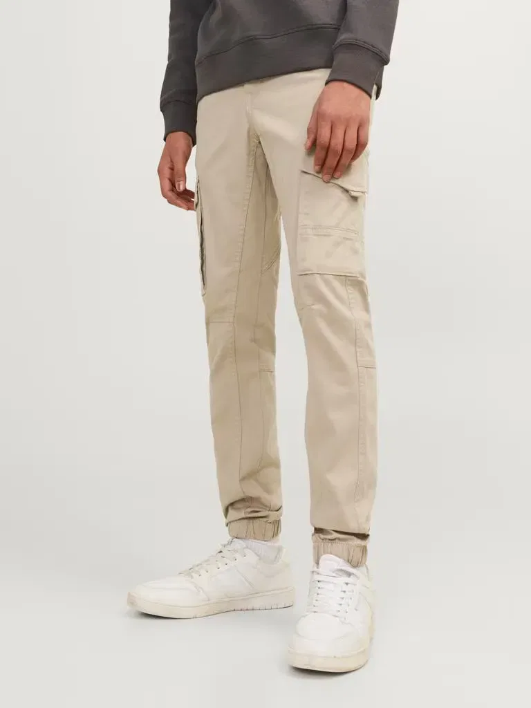 Детские брюки карго для мальчиков с эластаном Jack & Jones, Beige — фото 2