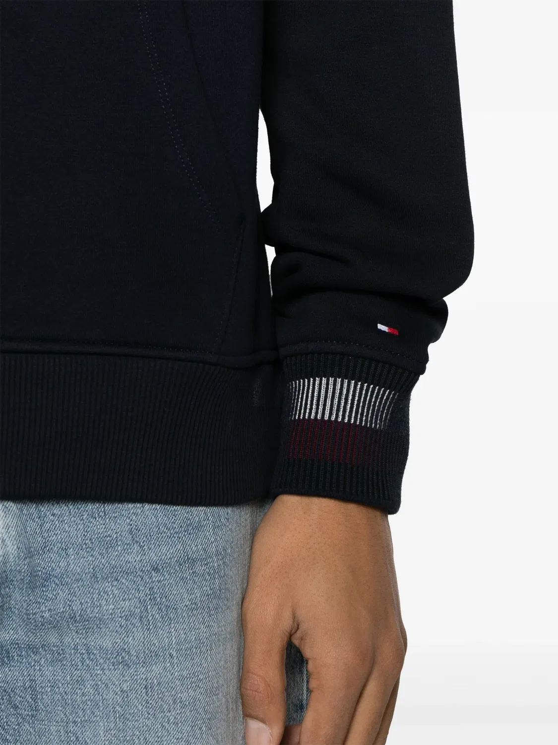 Худи с вышитым логотипом из хлопка Tommy Hilfiger, темно-синий — фото 2