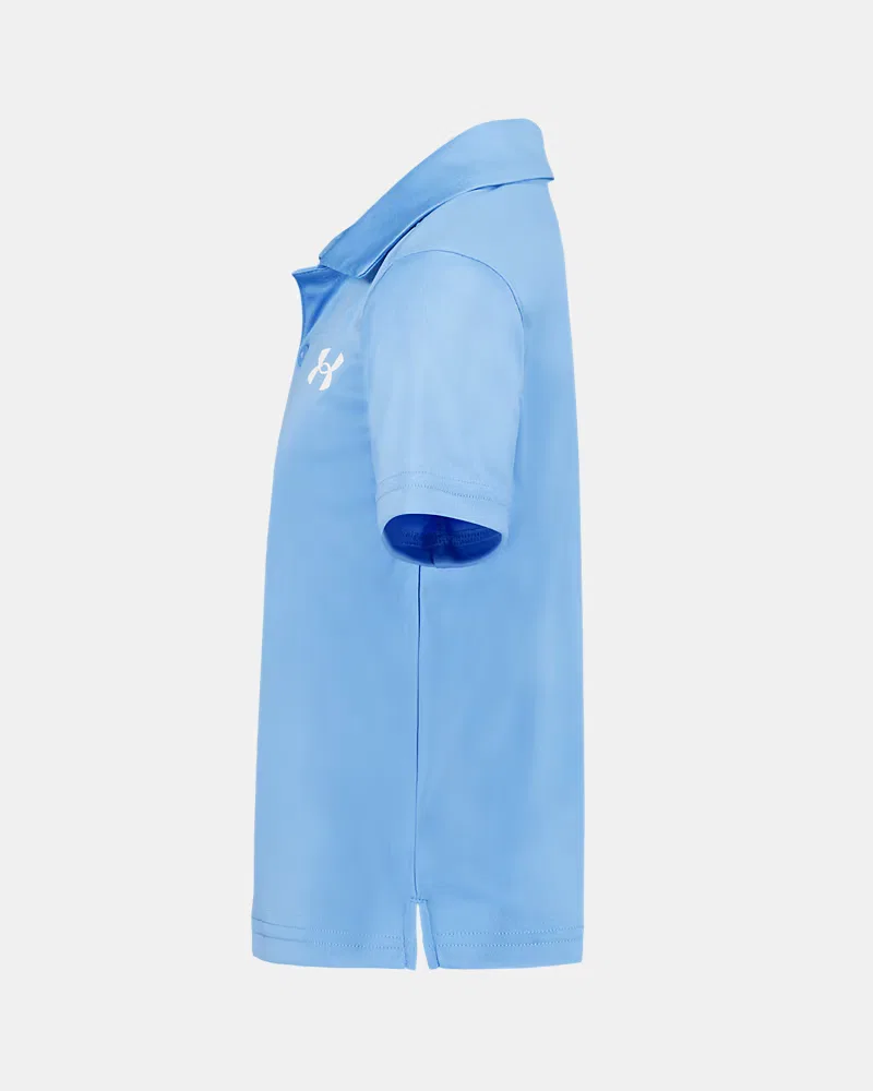 Поло для мальчиков с влагоотводящей тканью Matchplay Solid UnderArmour, Horizon Blue/White — фото 4
