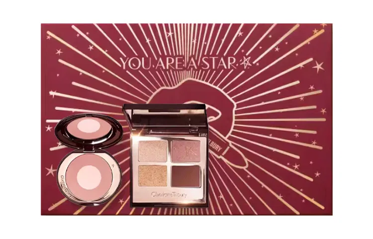 Набор для макияжа с тенями и румянами, контуринг, Charlotte Tilbury, Blush First Love 8G + Eyeshadow Palette Bedside Chat 4.6G — фото 2