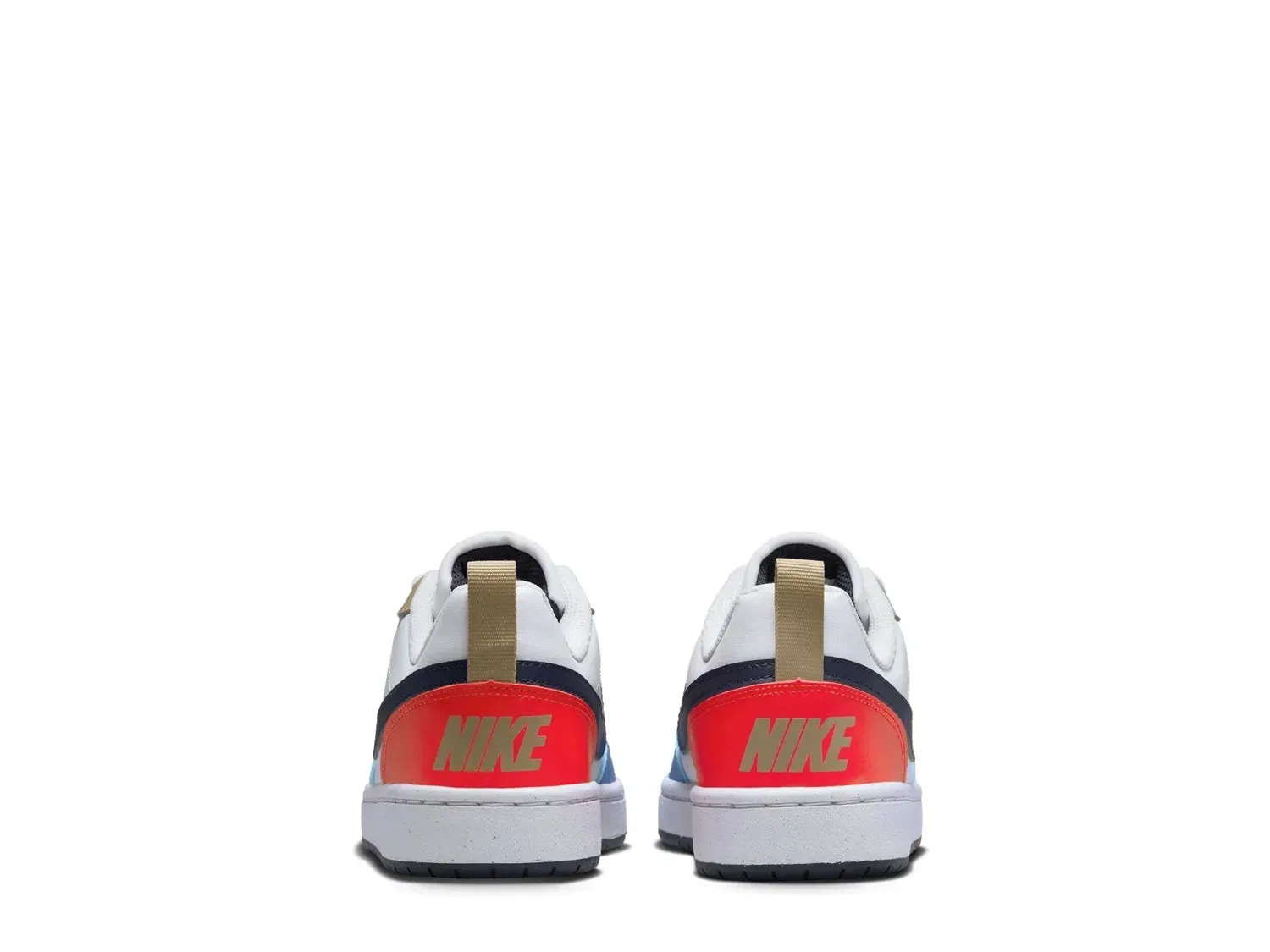 Кроссовки детские Court Borough Low Recraft, Nike, белый/оранжевый — фото 2
