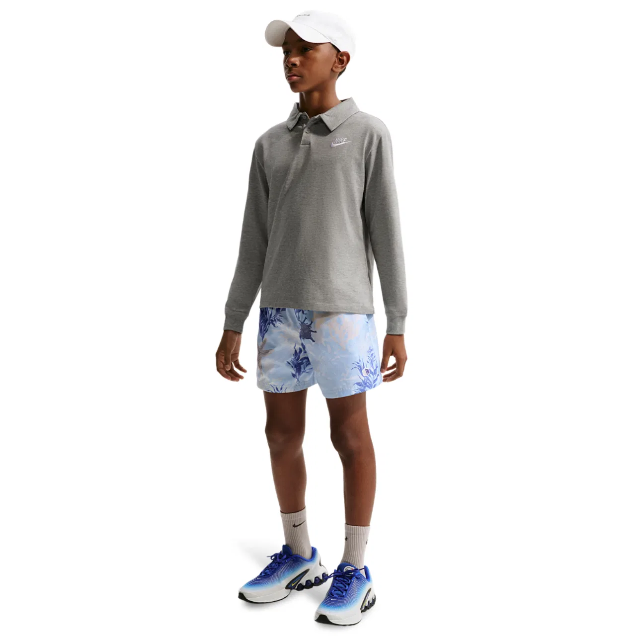 Шорты для девочек Club Woven 4.5in Sport Short Nike, цвет Moon Particle/Celestine Blue — фото 3