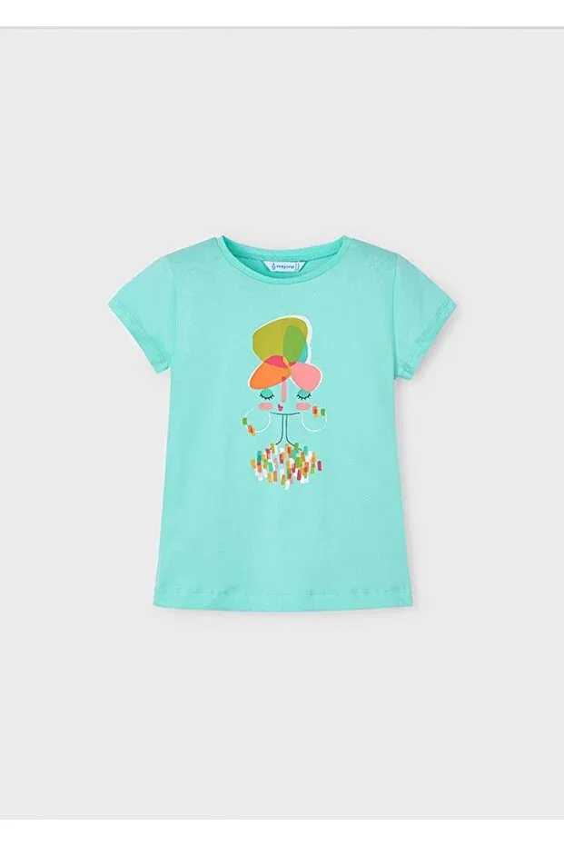 Детская футболка для девочек с принтом Summer Girl's Printed T-Shirt Mayoral, Green