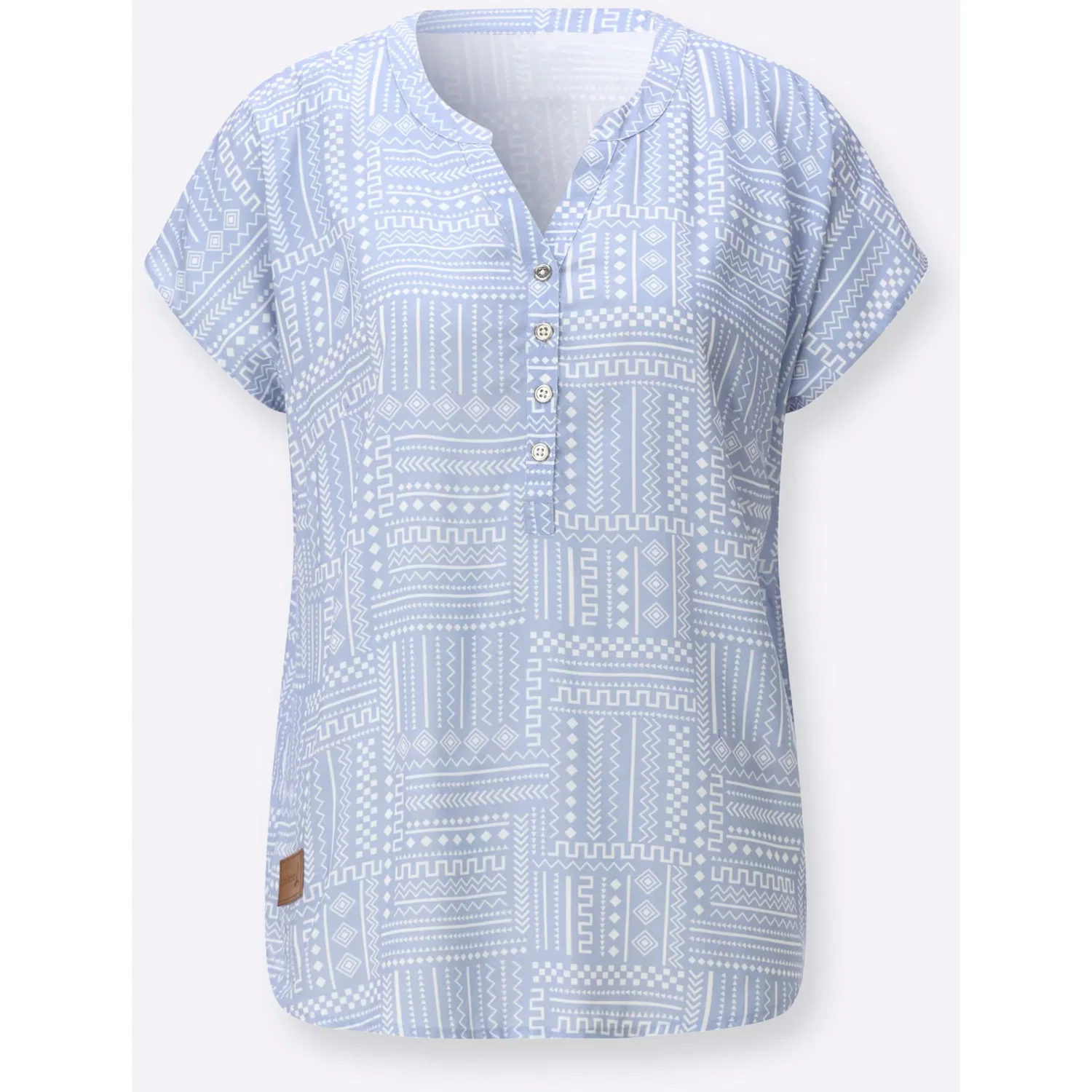 Женская блузка с принтом Casual Looks, Blue/Ecru Patterned — фото 4