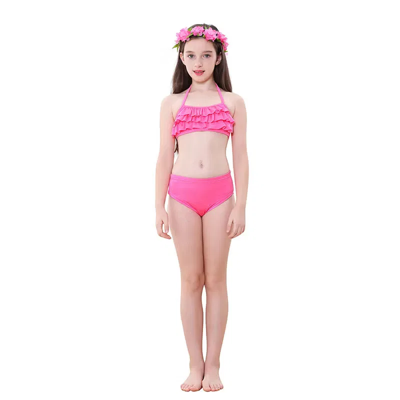 Комплект купальников бикини с блоком цветов 3-Piece mermaid swimming suit Jolly, розовый/синий — фото 4